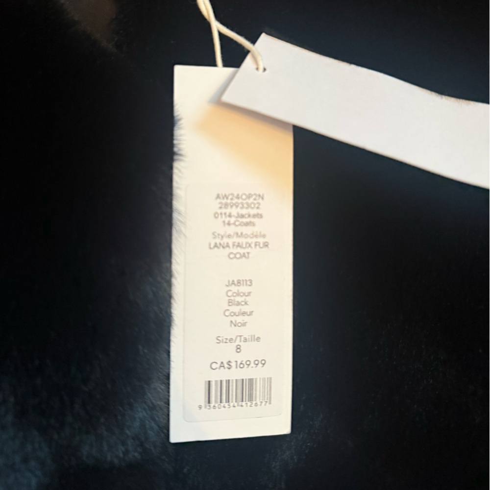 NWT Ever New Black Faux Fur Lana Jacket Coat - Picture 3 of 4